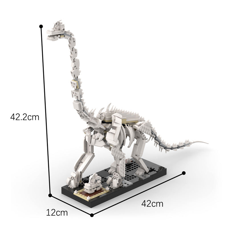 moc-60925 moc - giraffatitan (brachiosaurus) brancai skeleton - little oskar - 4