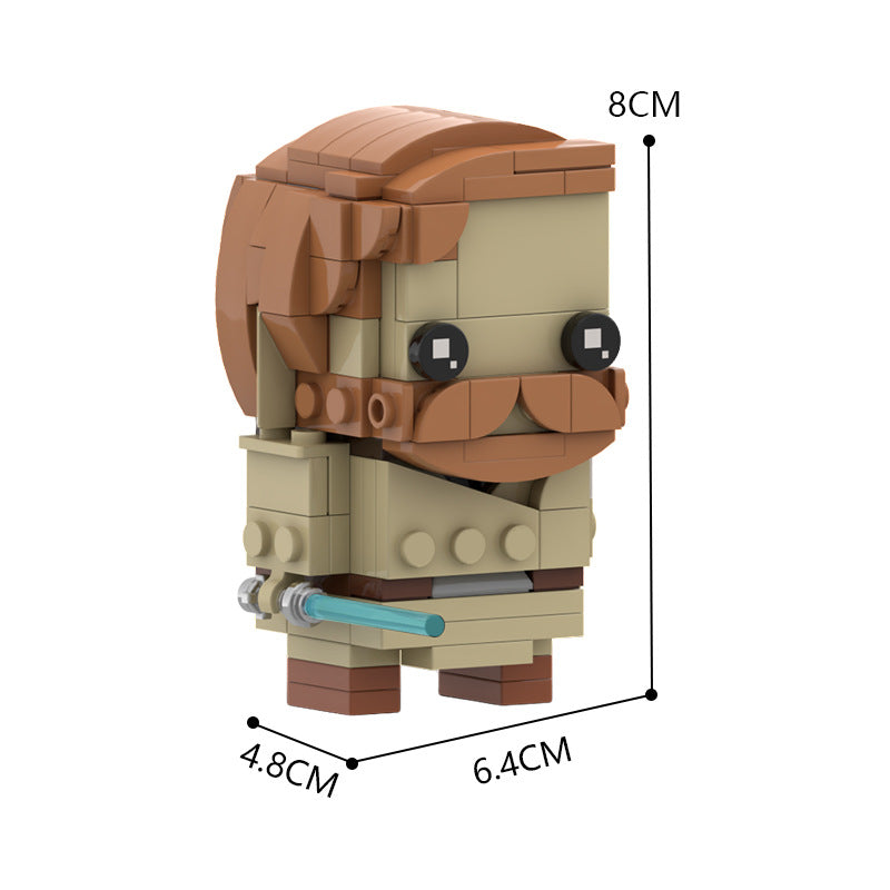 moc-63129 obi wan brickheadz from star wars - 177 pcs - 2