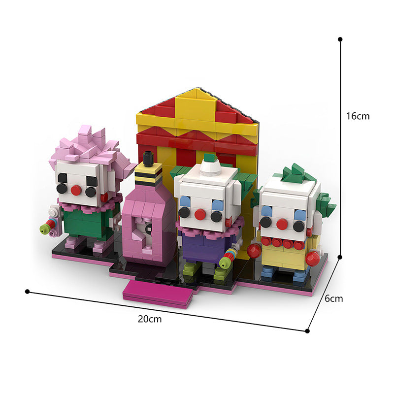 moc-64660 killer klowns brickheadz from outer space - spike, shorty and jumbo - 5