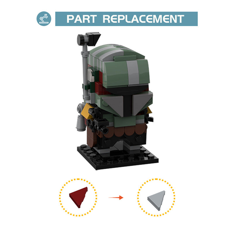 moc-65926 boba fett brickheadz - star wars the mandalorian season 2 - 4