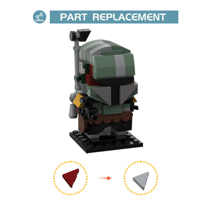 moc-65926 boba fett brickheadz - star wars the mandalorian season 2 - 4