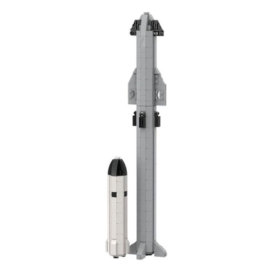 moc-66505 spacex starships and super heavy 1:320 scale - 719 pcs - 1