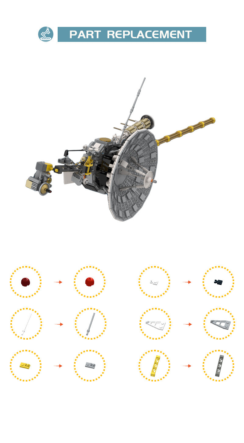 moc-71157 voyager space probe 1-2 - 1:12 scale - 1903 pcs - 4