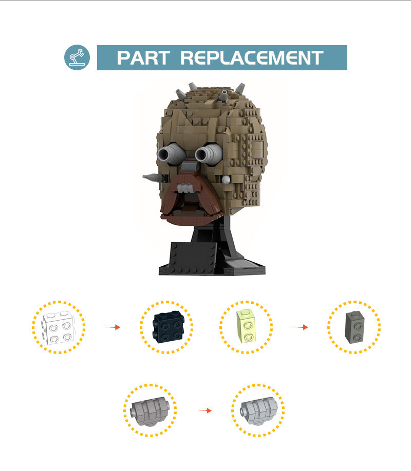 moc-73338 tusken raider mask - helmet collection style - 677 pcs - 2