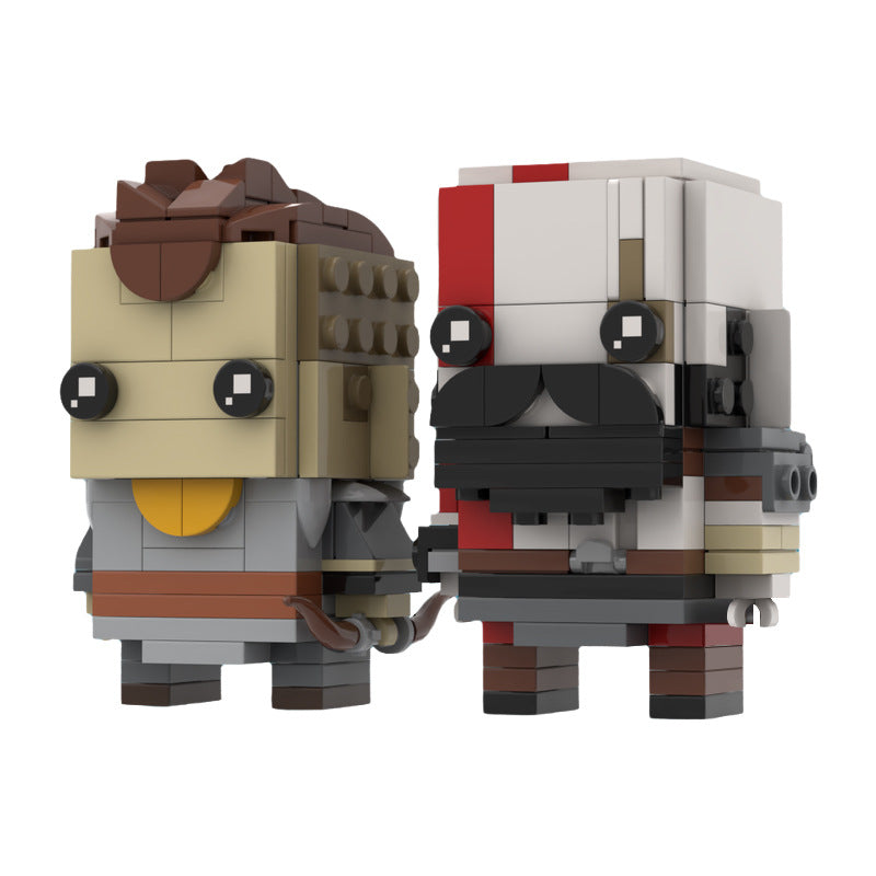 moc-75471  kratos and atreus brickheadz from god of war - 269 pcs - 4