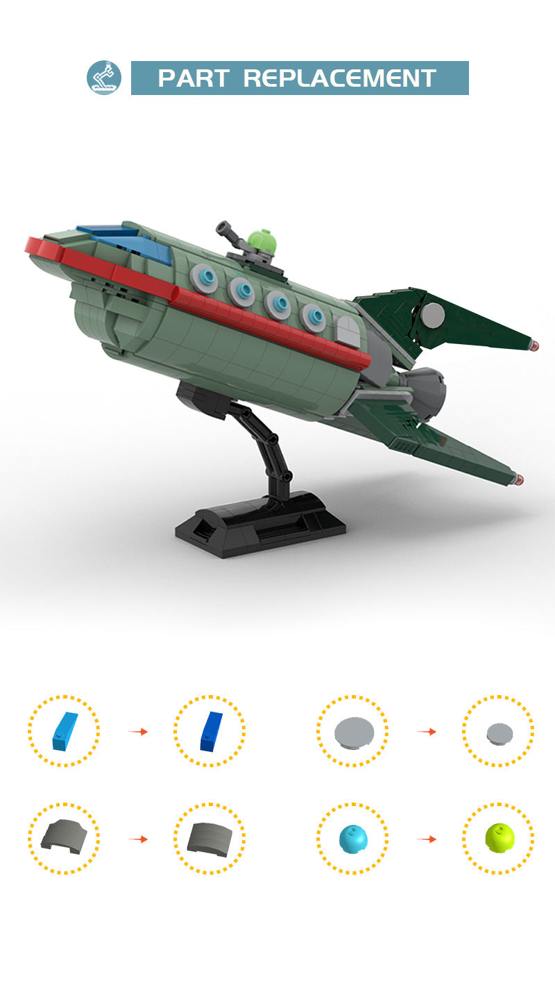 moc82707 planet express delivery ship from futurama - 628 pcs - 3