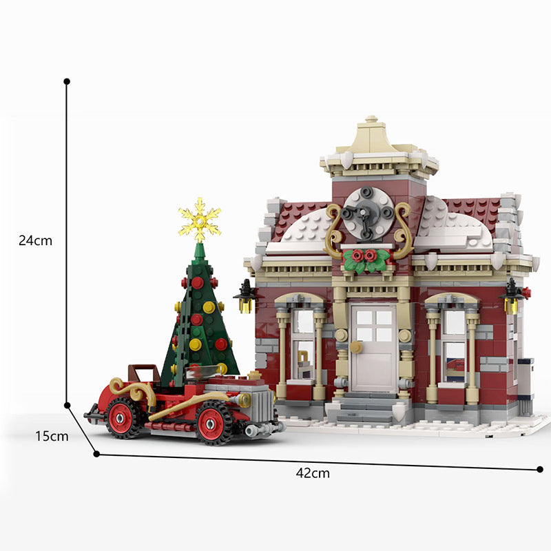 moc-84431 little winter town hall christmas tree - 983 pcs - 4