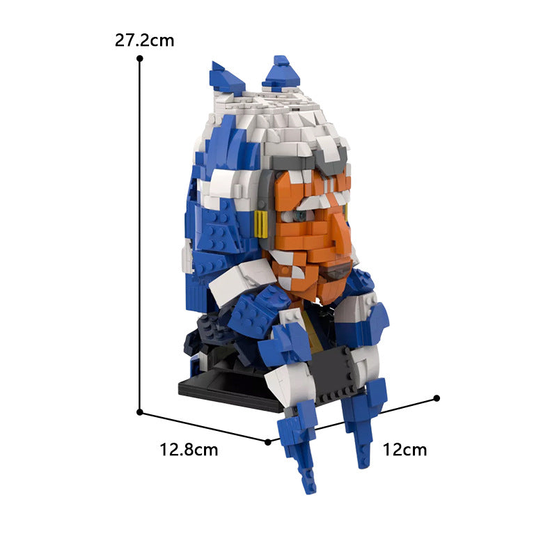 moc-87040 ahsoka tano fulcrum - star wars helmet collection - 1054 pcs - 3