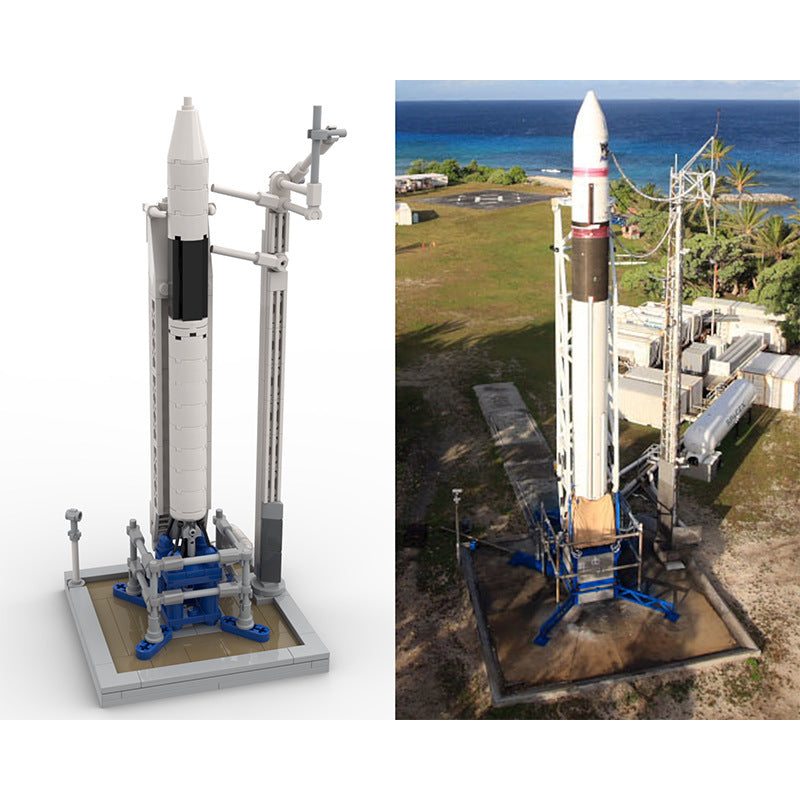 moc-89466 spacex falcon 1 & launch pad - saturn v scale - 261 pcs - 2