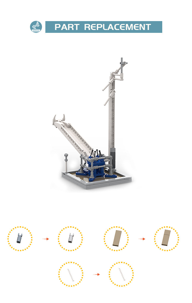 moc-89466 spacex falcon 1 & launch pad - saturn v scale - 261 pcs - 4