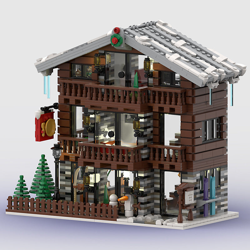 MOC-91029 Winter Village Swiss Restaurant and Hotel - 2231 pcs - 2