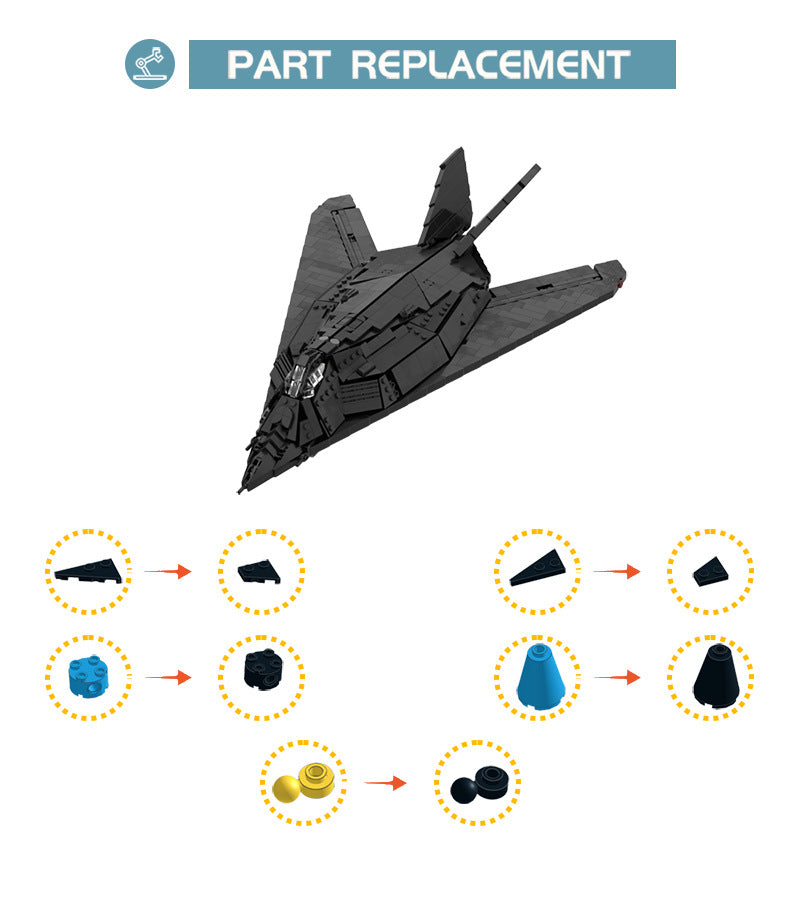 MOC-96820 F-117 Nighthawk Attack Aircraft - 1134 pcs - 1