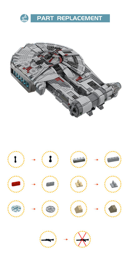 moc-97338 yt-2400 freighter  outrider  sato's hammer - star wars - 2