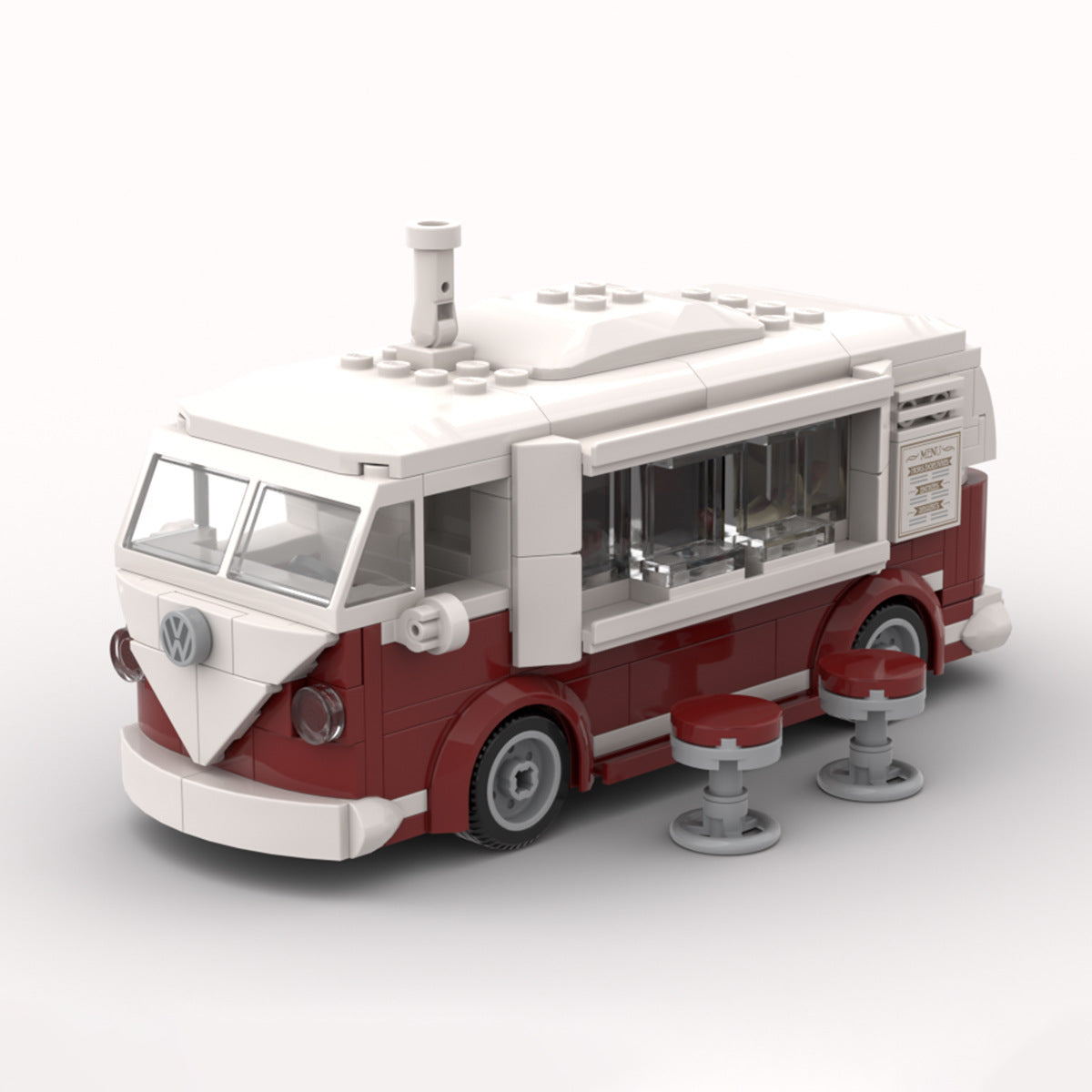 moc-99470 volkswagen t1 minifigure scale | food truck 312 pcs - 2