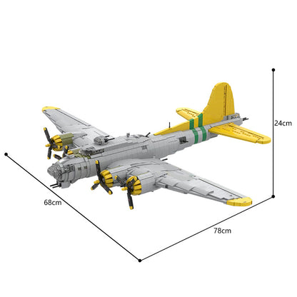 moc - boeing b-17 flying fortress - 3631 pcs - 2