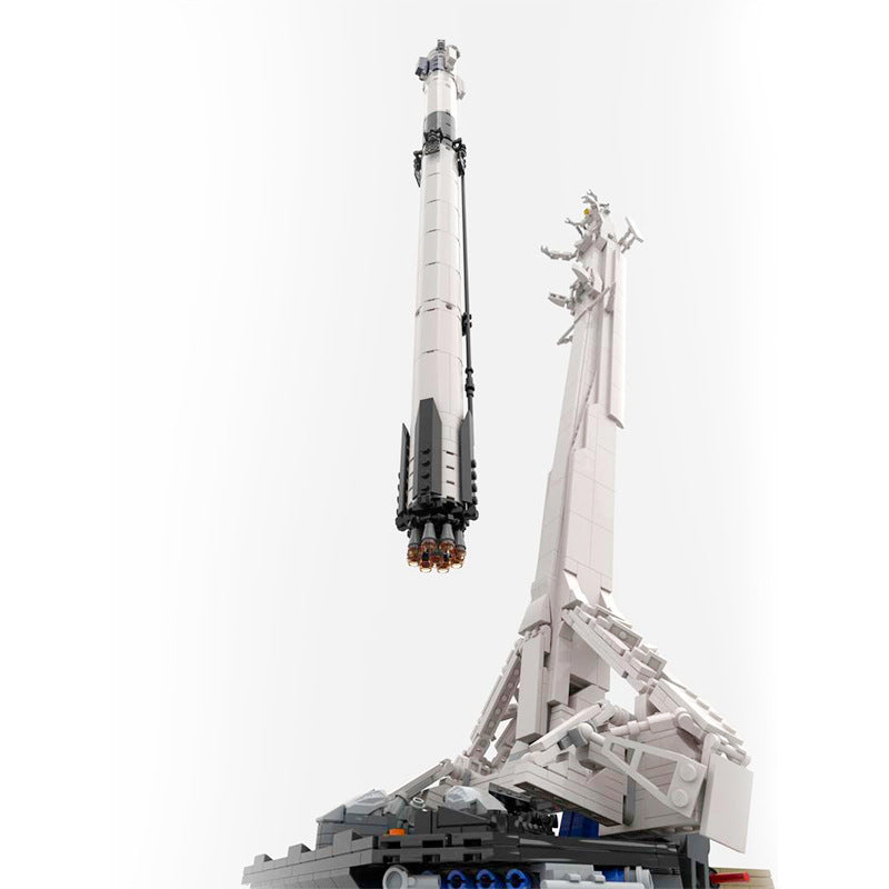 moc - falcon 9 with launch tower 1:110 scale -  space rocket launcher - 5