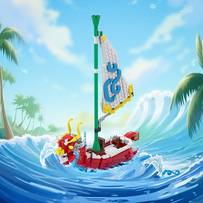 moc game the legend of zelda - the wind waker ship - 535 pcs - 4