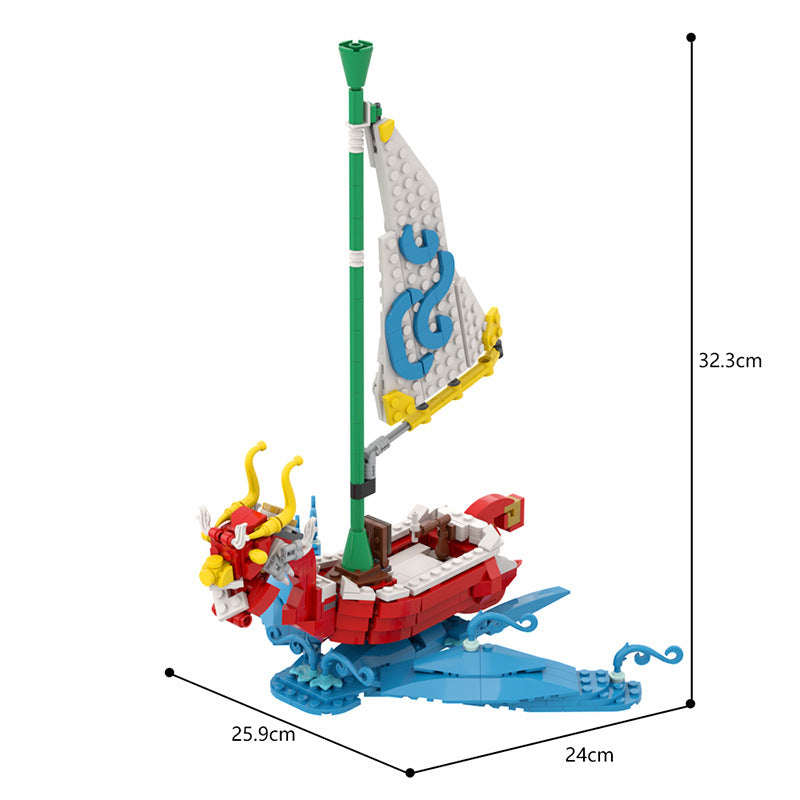 moc game the legend of zelda - the wind waker ship - 535 pcs - 6