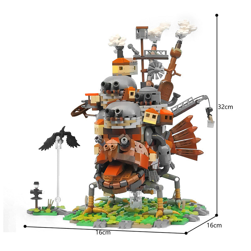 moc - howl's moving castle - hayao miyazaki movie models - 1249 pcs - 5