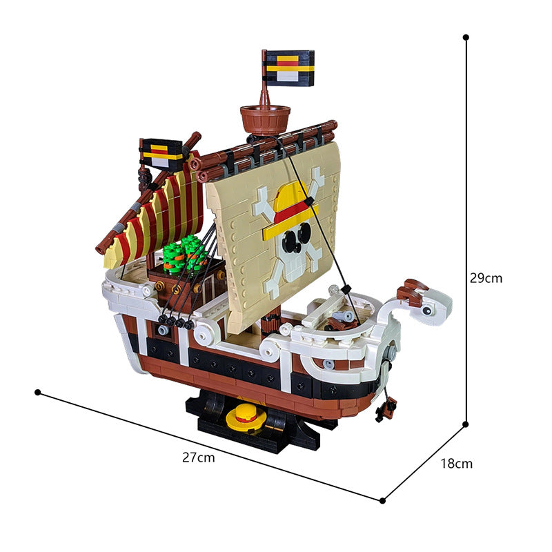 moc one piece - going merry ship model - 1952 pcs - 4