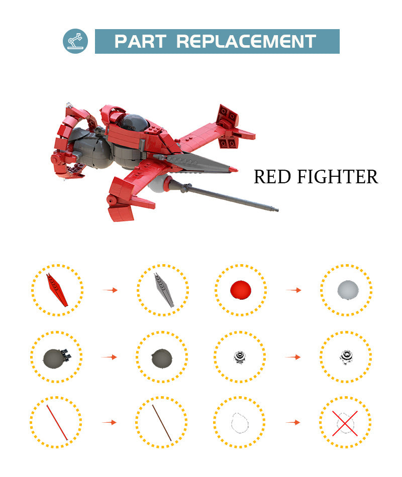 moc - star trek cowboy airplane - 755 pcs - 3