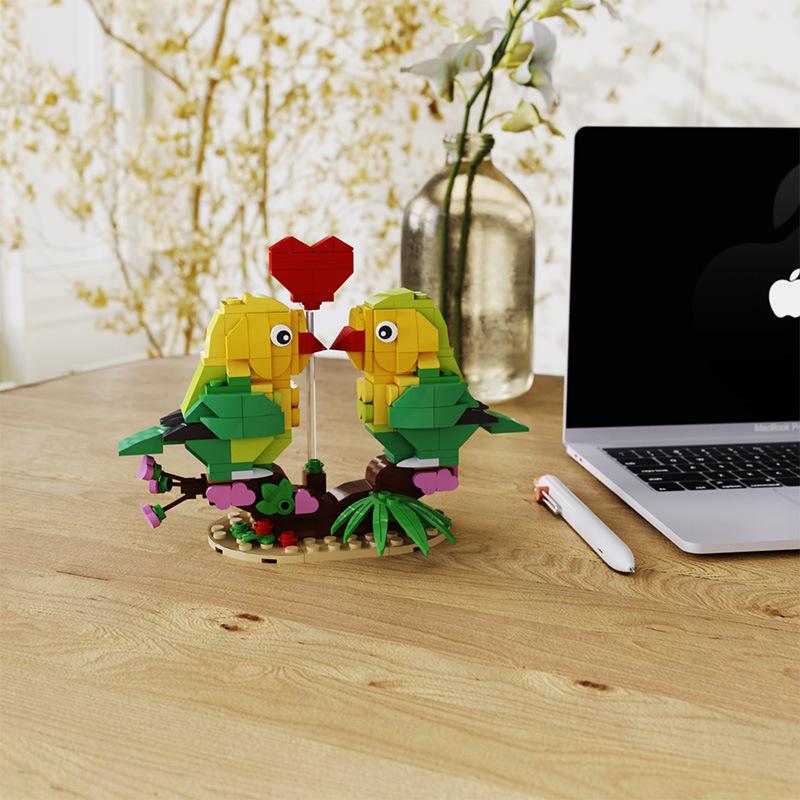 moc valentine's day gift - love bird compatible with lego - 278 pcs - 2