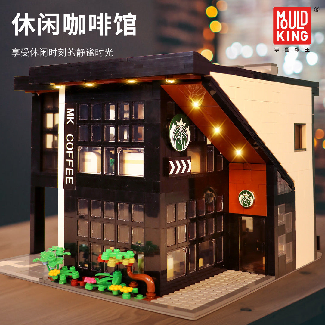 modern coffee shop building set - 2728 pcs | mouldking 16036 - 1