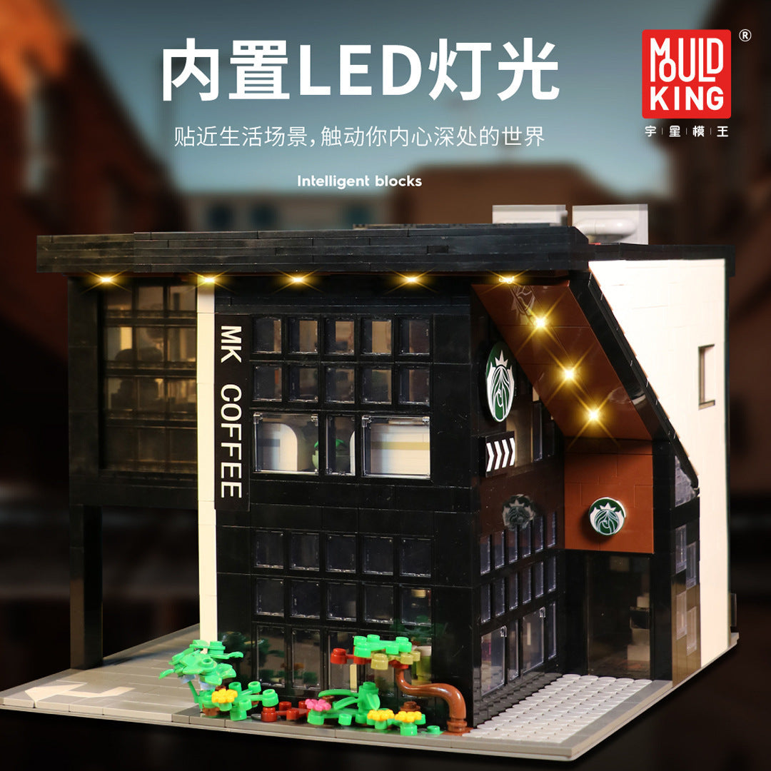 modern coffee shop building set - 2728 pcs | mouldking 16036 - 2