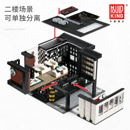 modern coffee shop building set - 2728 pcs | mouldking 16036 - 4