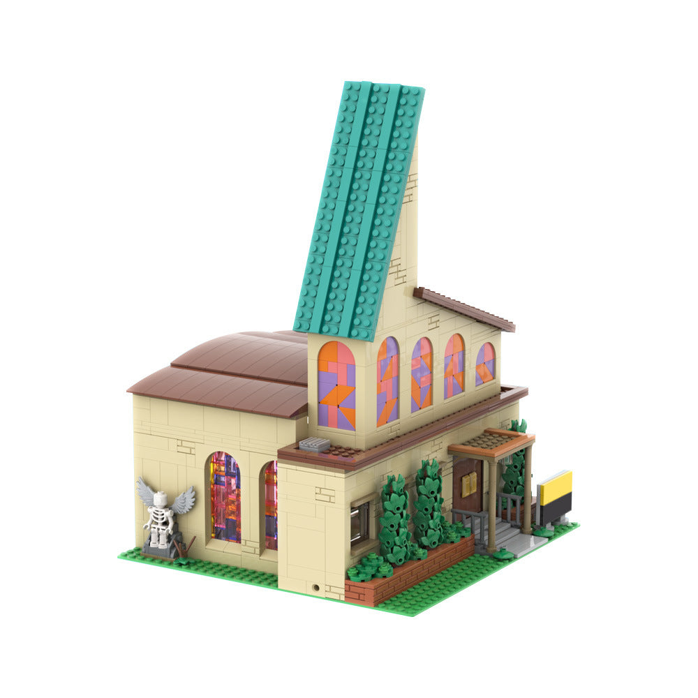 modular springfield church building set | moc-148028 - 3