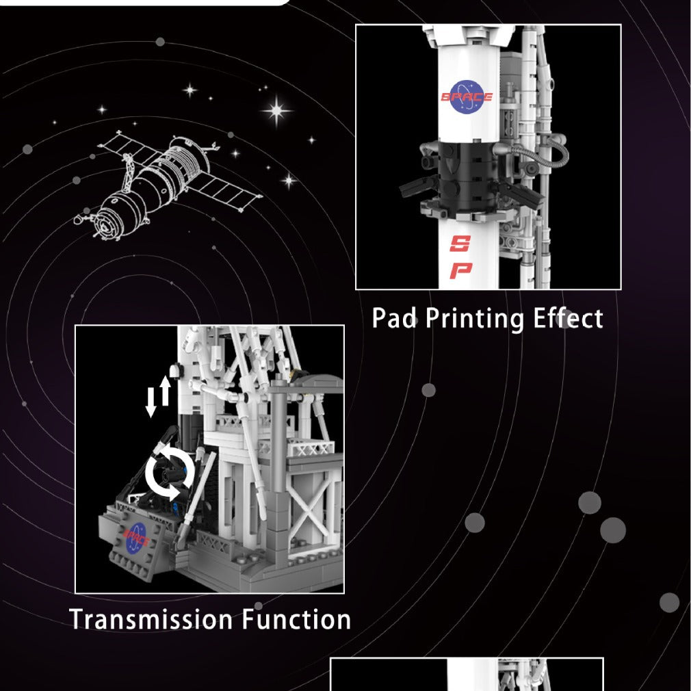 moon landing program rocket x - 869 pcs | dk 7006 - 3