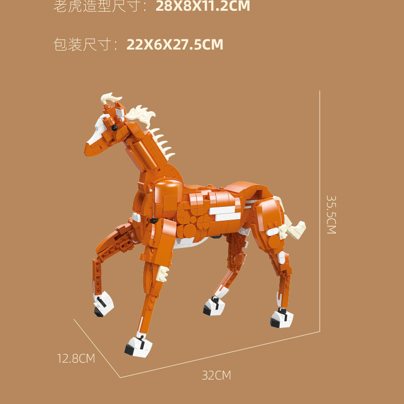 moose horse tiger 3 in 1 wild animals  - 747 pcs | jiestar 9113 - 5