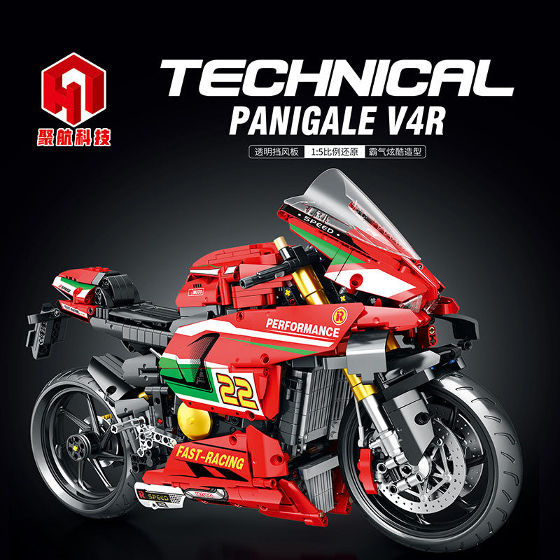 motorcycle v4r building block set - juhang 85004 - 1