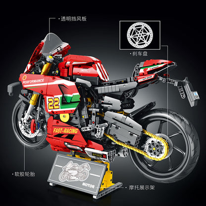 motorcycle v4r building block set - juhang 85004 - 2