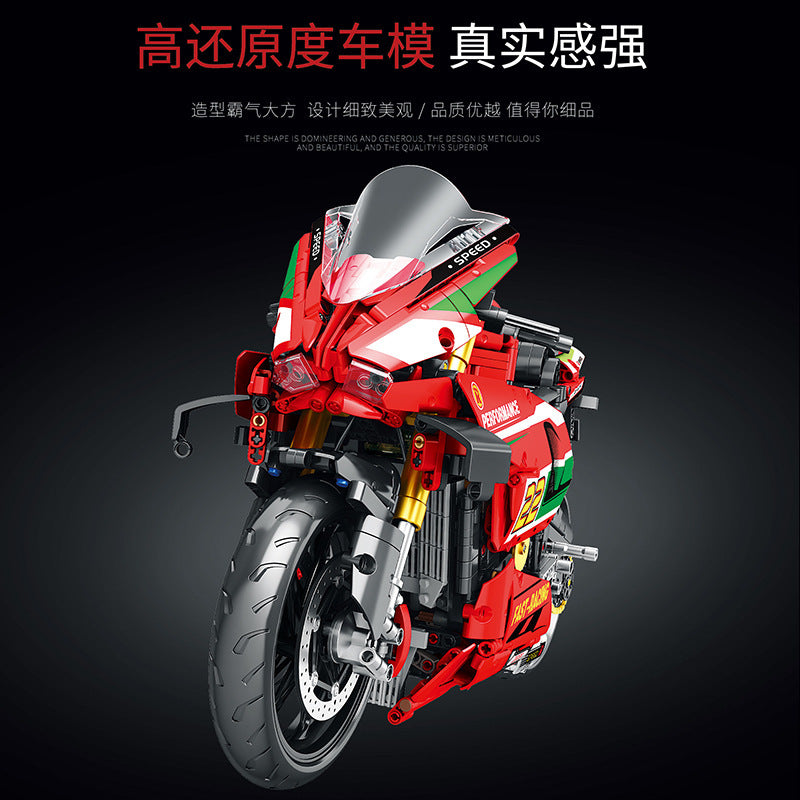 motorcycle v4r building block set - juhang 85004 - 3