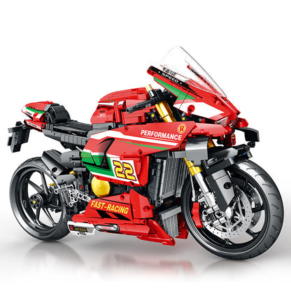 motorcycle v4r building block set - juhang 85004 - 5