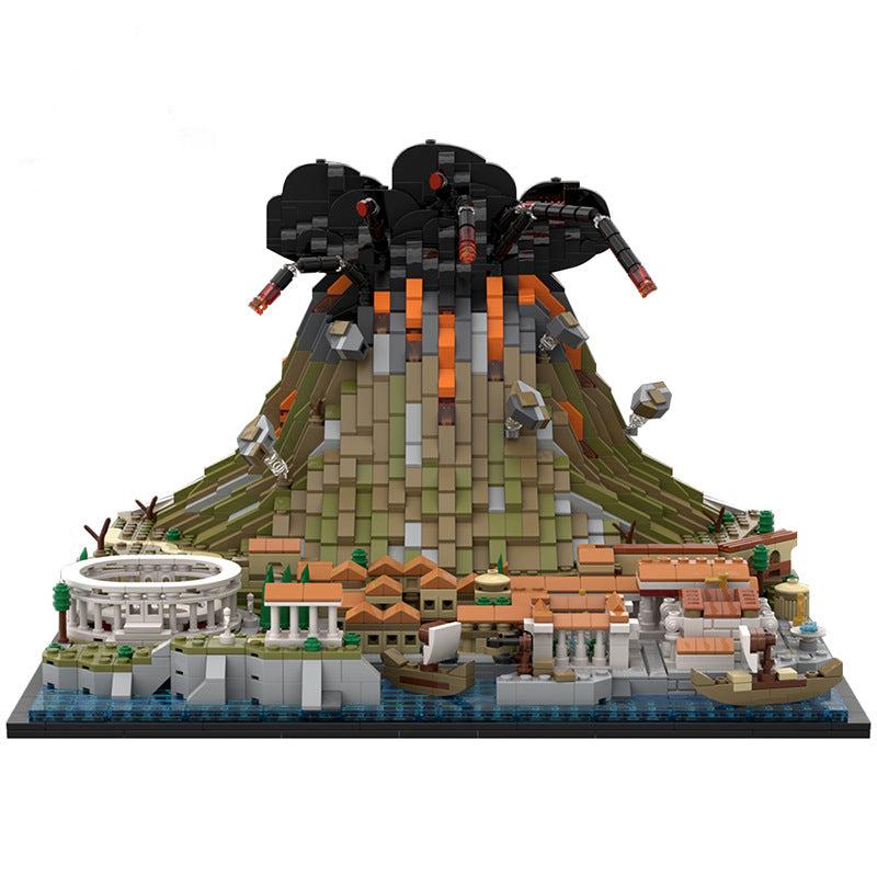 mount vesuvius with pompeii buili   volcano & ancient ruins - 2533 pcs - 1