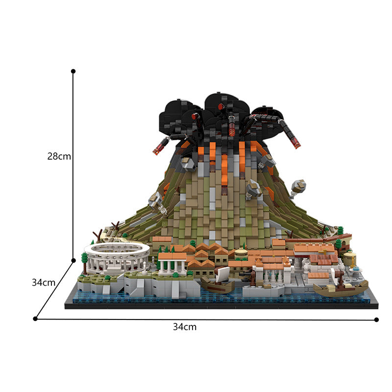 mount vesuvius with pompeii buili   volcano & ancient ruins - 2533 pcs - 4