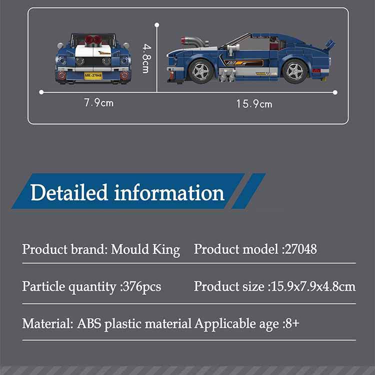 mustang 1967 car building set - 376 pcs | mouldking 27048 - 7