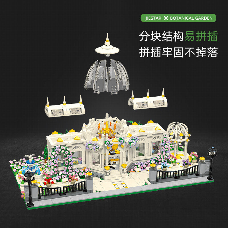 neoclassical garden square with light - 2397 pcs | jie star 9043 - 2