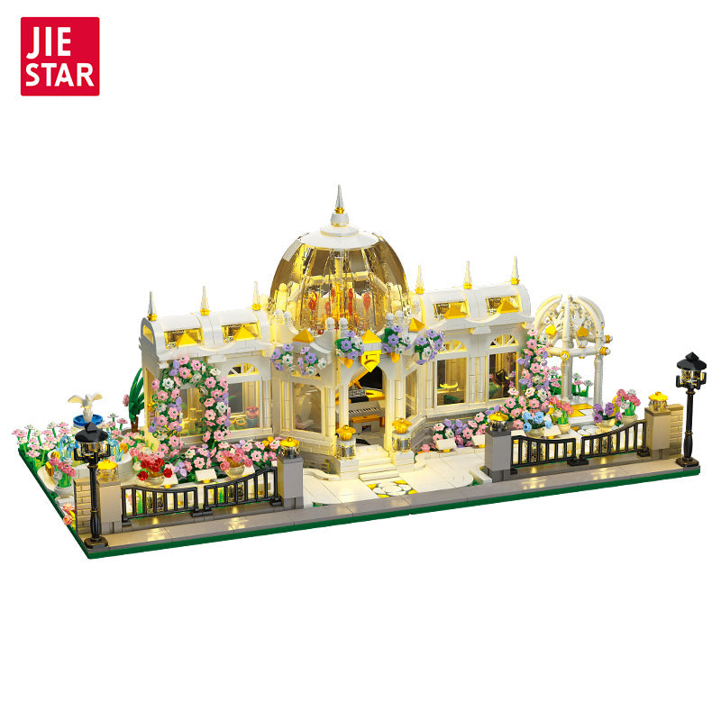 neoclassical garden square with light - 2397 pcs | jie star 9043 - 4