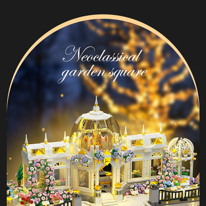 neoclassical garden square with light - 2397 pcs | jie star 9043 - 5