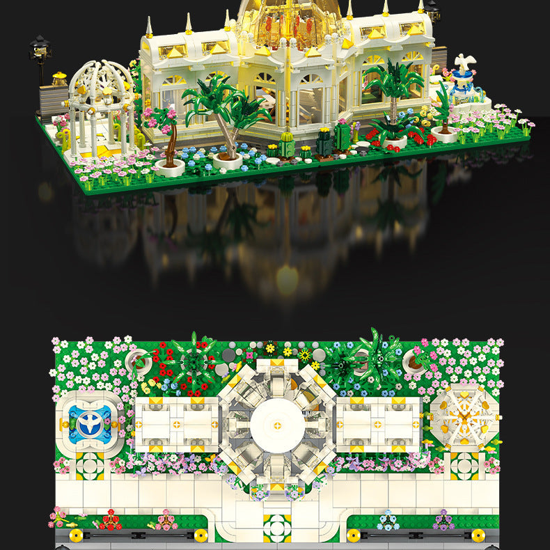 neoclassical garden square with light - 2397 pcs | jie star 9043 - 7