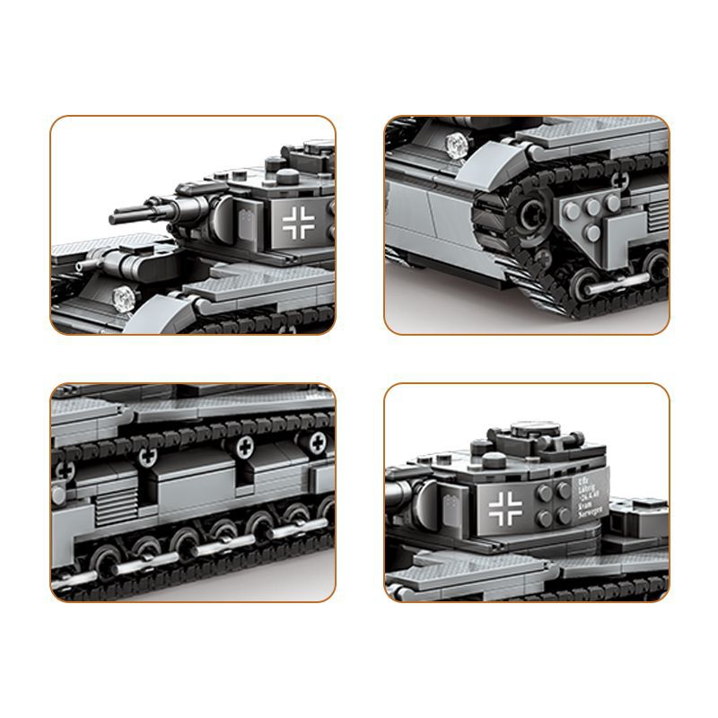 neubaufahrzeug - nbfz heavy tank - building blocks set - wange bricks - 2