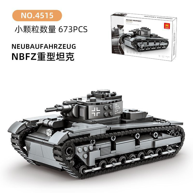 neubaufahrzeug - nbfz heavy tank - building blocks set - wange bricks - 3