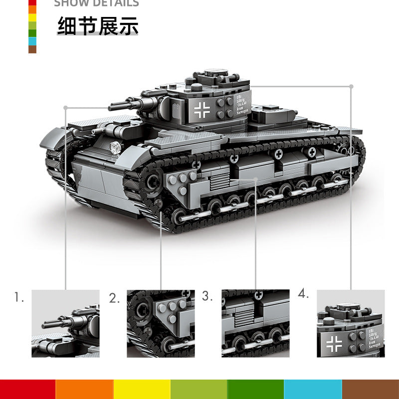 neubaufahrzeug - nbfz heavy tank - building blocks set - wange bricks - 6