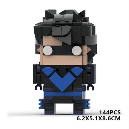 nightwing brickheadz moc set | lego-compatible superhero toy - 6
