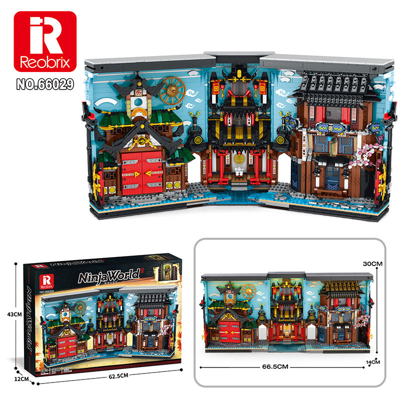 ninja world bookends street view building blocks set - reobrix - 6