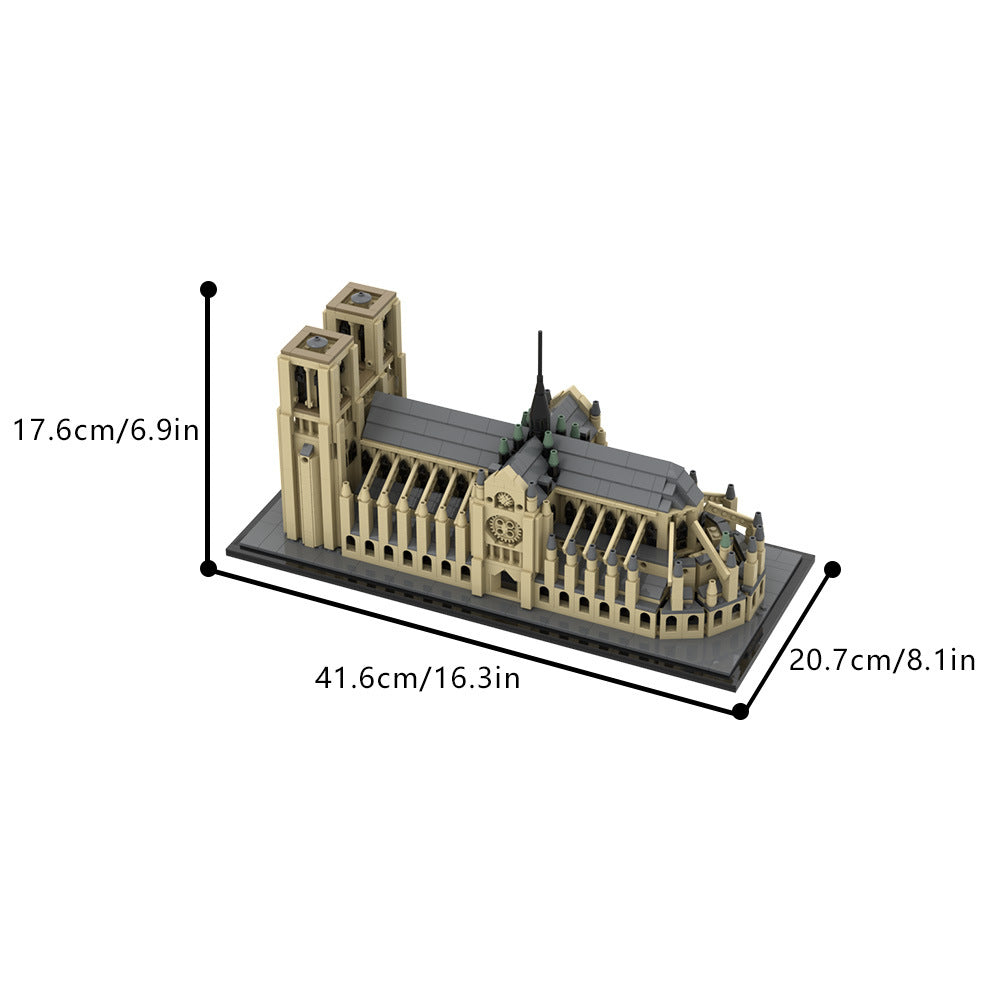 notre dame cathedral building set | lego compatible - 4
