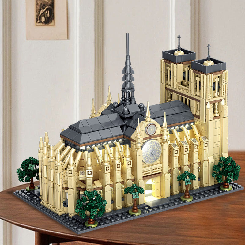 notre dame de paris building blocks set with lights - gaomisi - 2